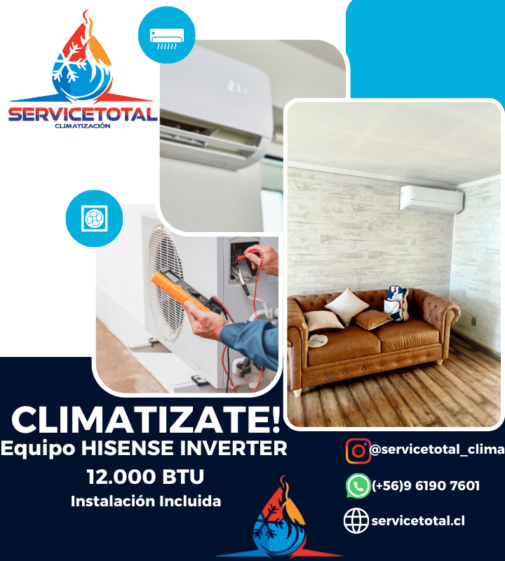12.000 BTU Inverter Marca Hisense + Instalaci�n (Climatiza hasta 25 metros cuadrados)