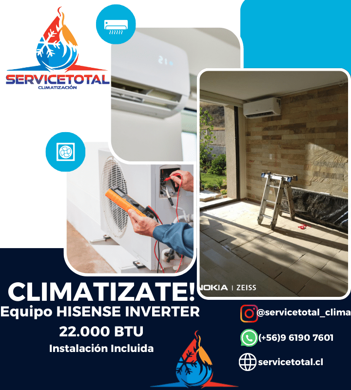 24.000 BTU Inverter Marca Hisense + Instalaci�n (Climatiza hasta 48 metros cuadrados)